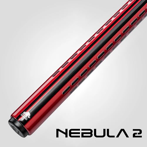 RHINO Nebula 2 Pool Cue - 100% Carbon Fiber Shaft & Composite Butt. Time Crystal Tip, Pro Taper Design, 12.4 mm,12.8 mm. 3/8-8 Joint