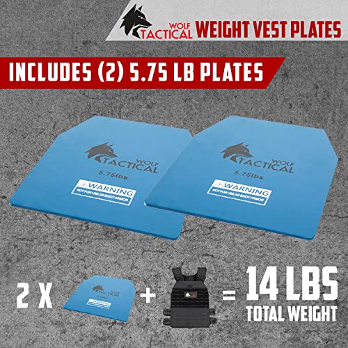 WOLF TACTICAL Weighted Vest and Weight Vest Plates (Black, 5.75lbs)