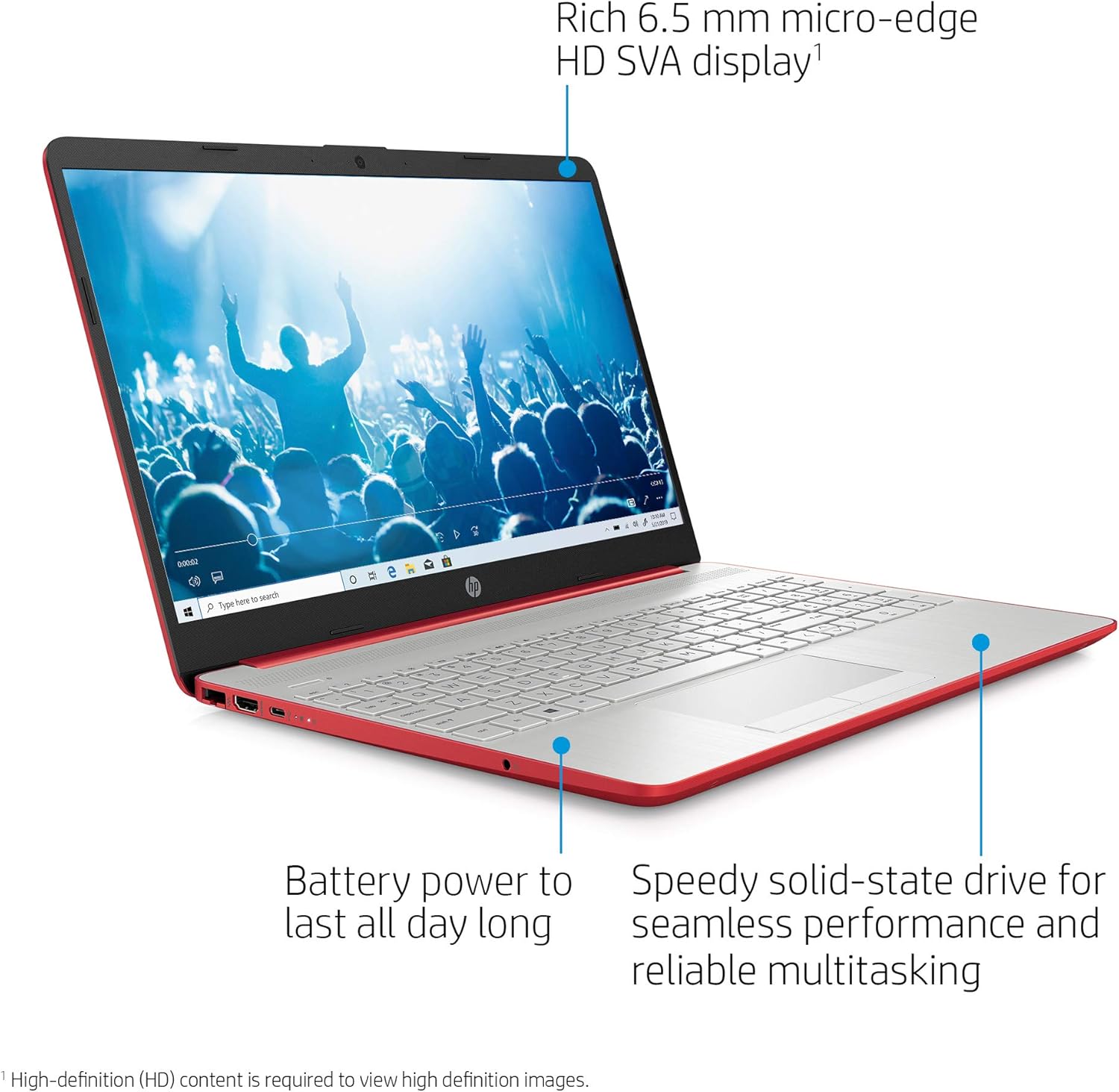 HP 15.6in Laptop (Intel Pentium Quad-Core N5000, 4GB RAM, 500GB Hard Drive, HDMI, WiFi, Bluetooth, HD Webcam, Windows 10 S) (Renewed)