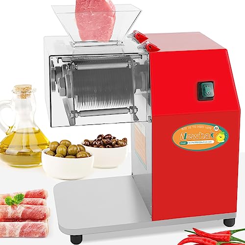 Newhai 850W Meat Cutter Machine, Commercial Meat Cutting Machine 5mm/0.2inch Heavy Duty, Stainless Steel Meat Slicer Shredder Restaurant