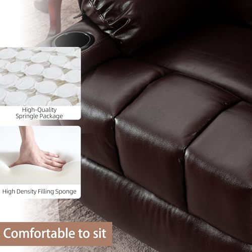 Rocker Swivel Recliner Chair for Adults, Overstuffed Large Manual Recliner Glider with Massage and Heat