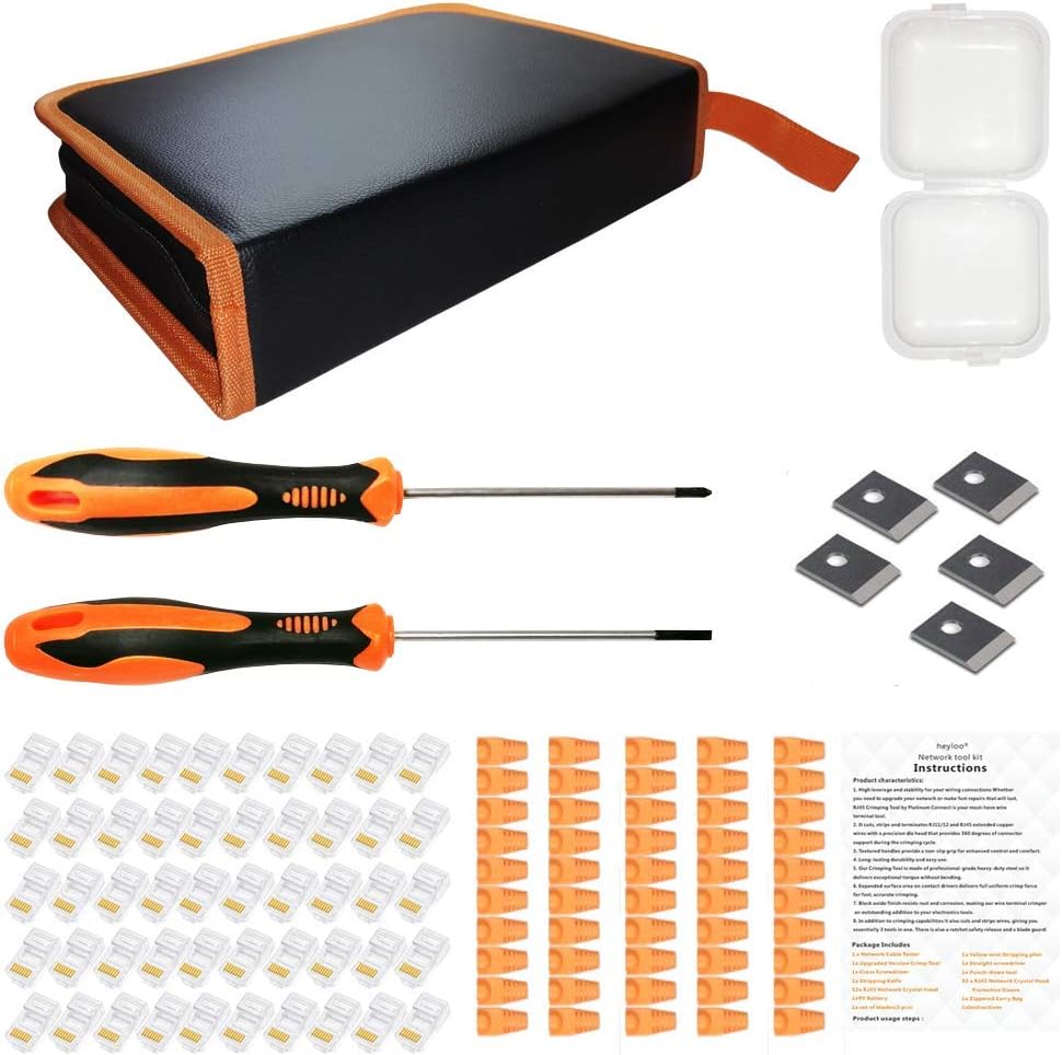 Professional 13 in 1 Network Computer Maintenance Repair Kit，ethernet crimper kit - RJ45 Crimp Tool , RJ45 Network Cable Tester