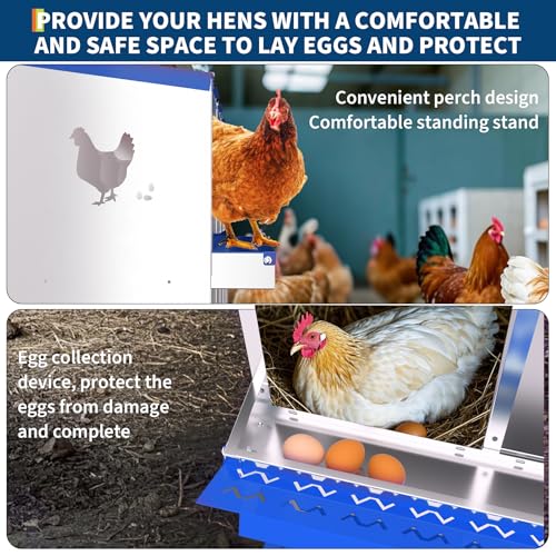 Garvee Chicken Nesting Box with Removable Tray, 8 Compartment Nesting Boxes for Chickens, Easy to Clean and Install