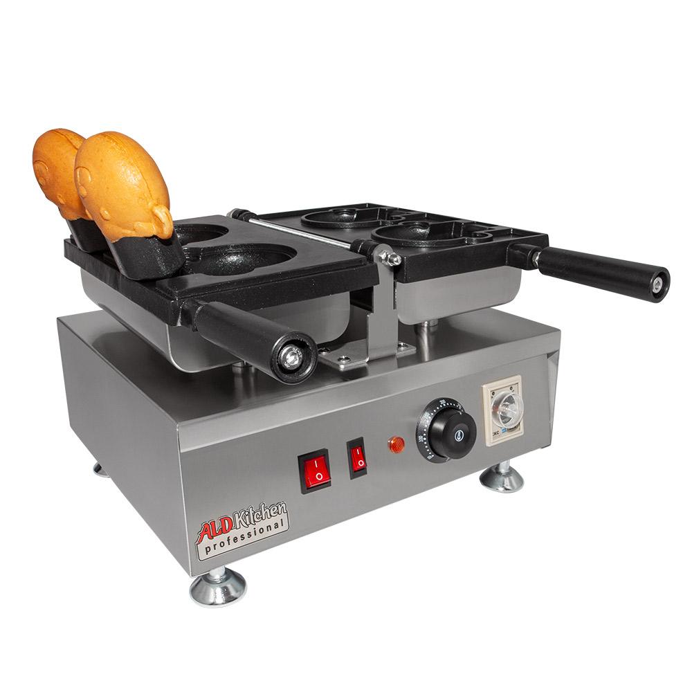 ALDKitchen Bear Shaped Taiyaki Maker | Stainless Steel Professional Taiyaki Iron with Nonstick Baking Molds | 2 Bear Shaped Waffles