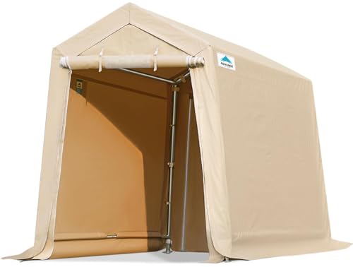 ADVANCE OUTDOOR 10x10 ft Heavy Duty Outdoor Patio Portable Canopy Storage Shelter Shed Carport with 2 Roll up Zipper Doors & Vents for Snowmobile