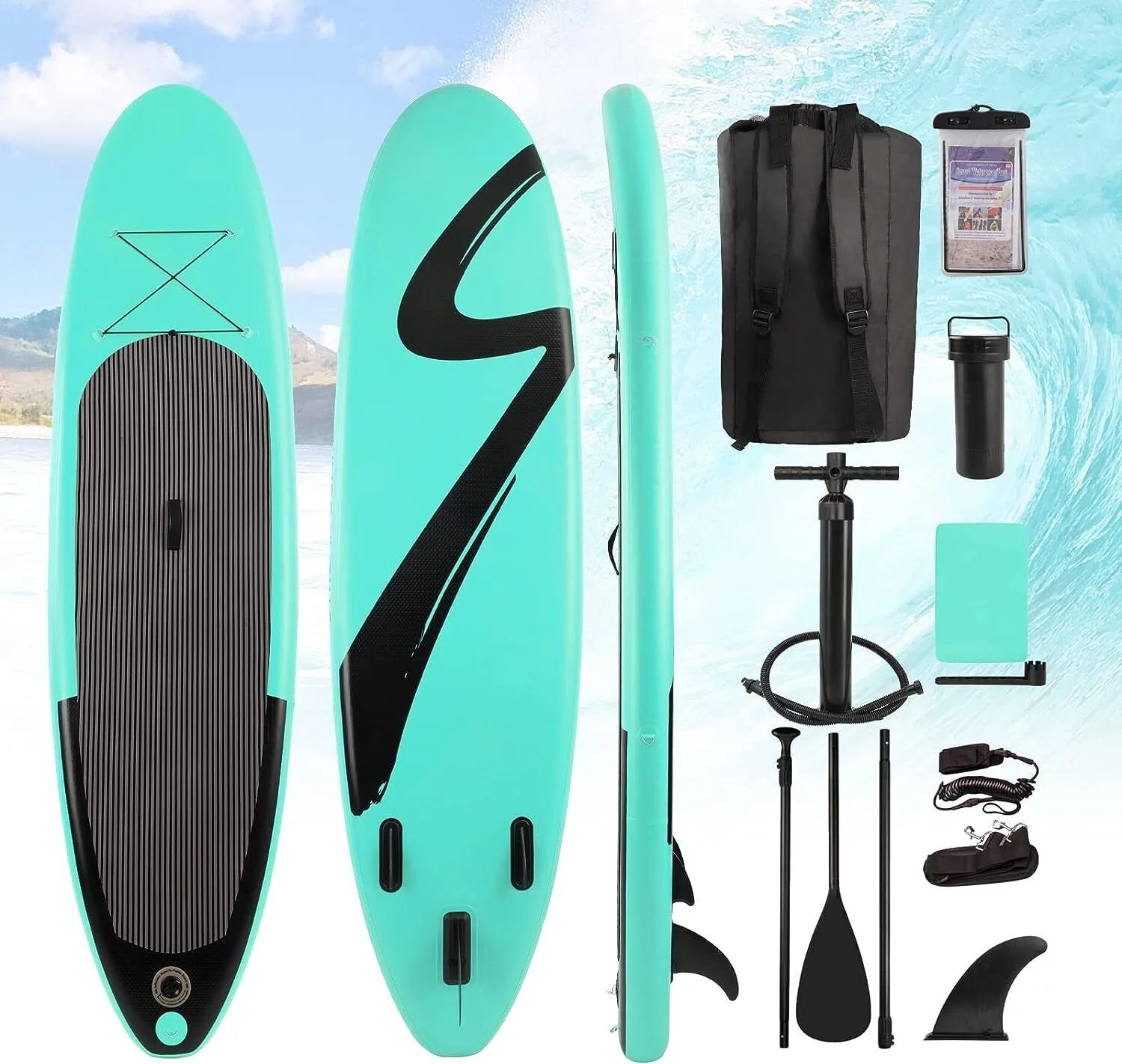 streakboard Inflatable Paddle Board Stand Up Paddle Board SUP with Complete Kit Non-Slip Deck - Radiant Selections