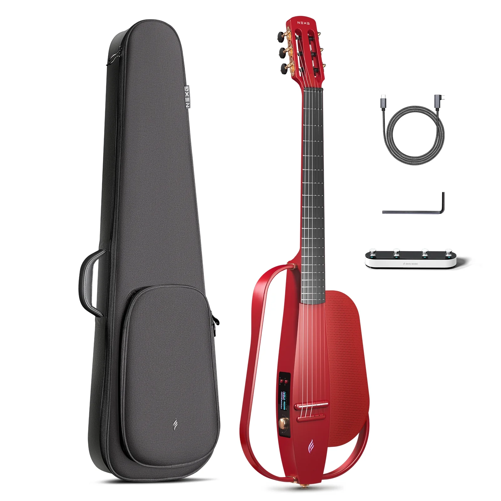 Enya Acoustic-Electric Carbon Fiber Classical Nylon String Travel Guitar NEXG 2N Smart Acustica Electric Guitarra with 52W Wireless Speaker