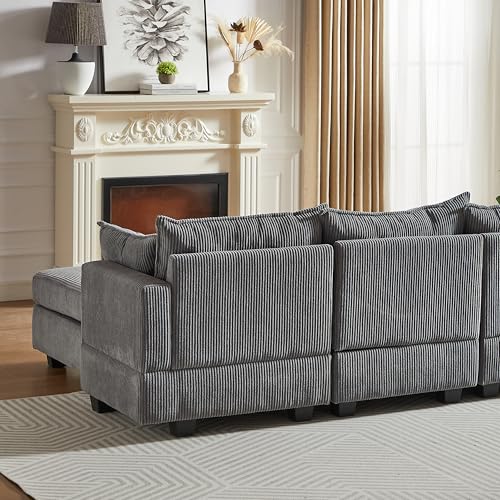 Oversized Modular Storage Sectional Sofa Customizable Seating Group Sofa&Couch Convertible Sleeper Sofabed with Movable Ottomans and Seat