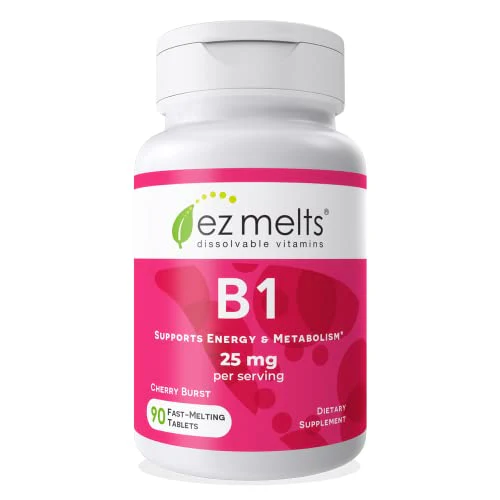 EZ Melts Dissolvable Vitamin B1 25 mg, Sugar-Free, 45-Day Supply - Kansas Nuitrition - HNZSDS
