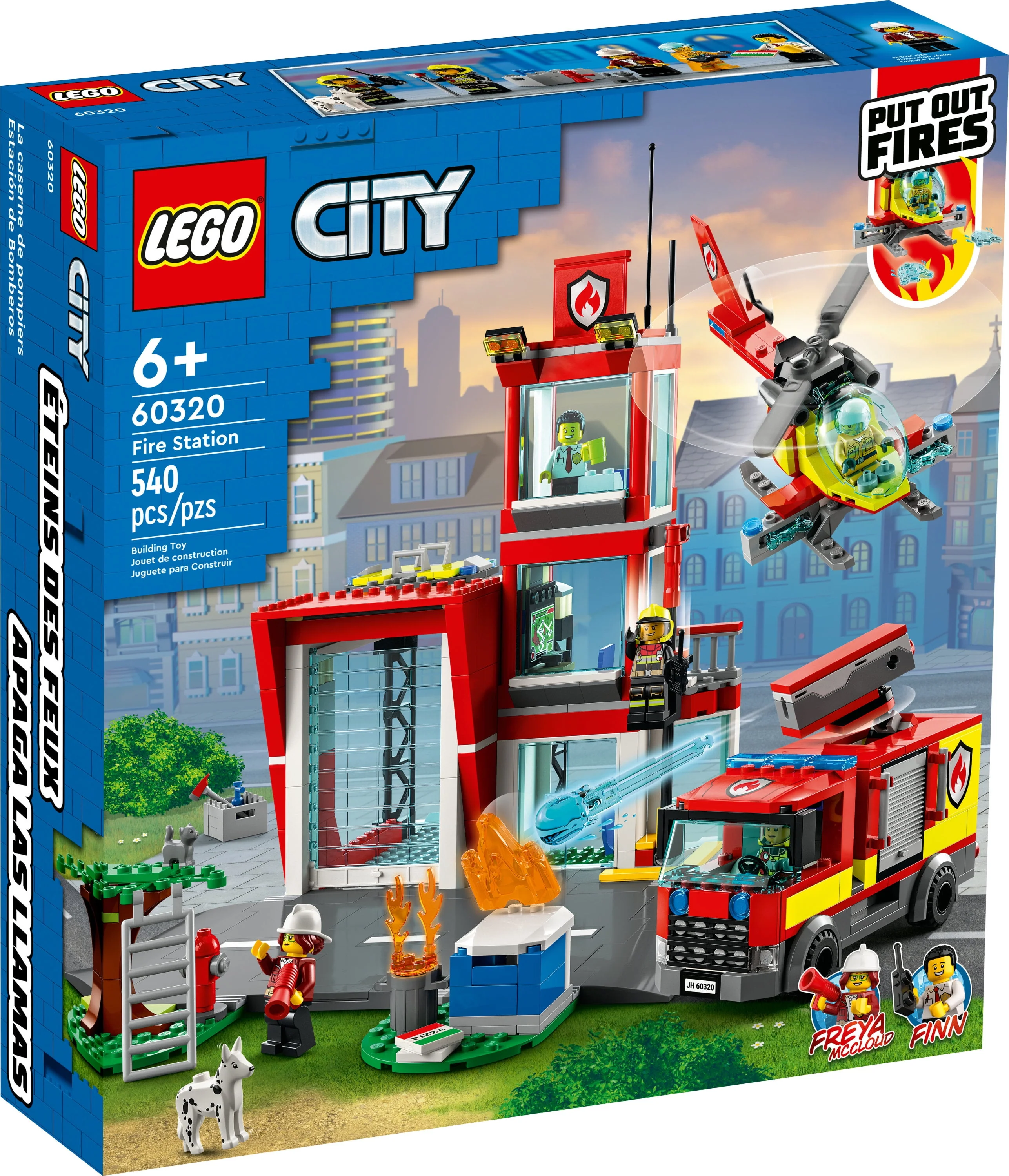 LEGO City Fire Station Set 60320 with Garage, Helicopter & Fire Engine Toys plus Firefighter Minifigures, Emergency Vehicles Playset