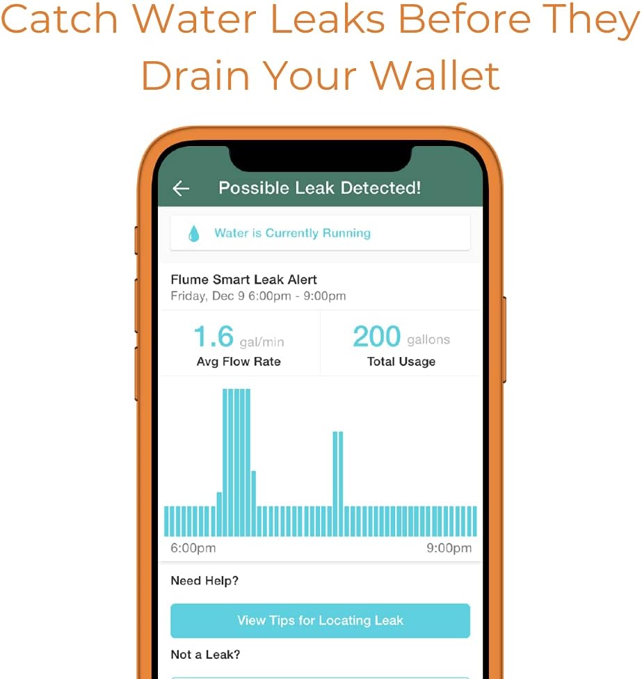 Flume 2 Smart Home Water Monitor & Water Leak Detector: Detect Water Leaks Before They Cause Damage. Monitor Your Water Use to Reduce Waste & Save