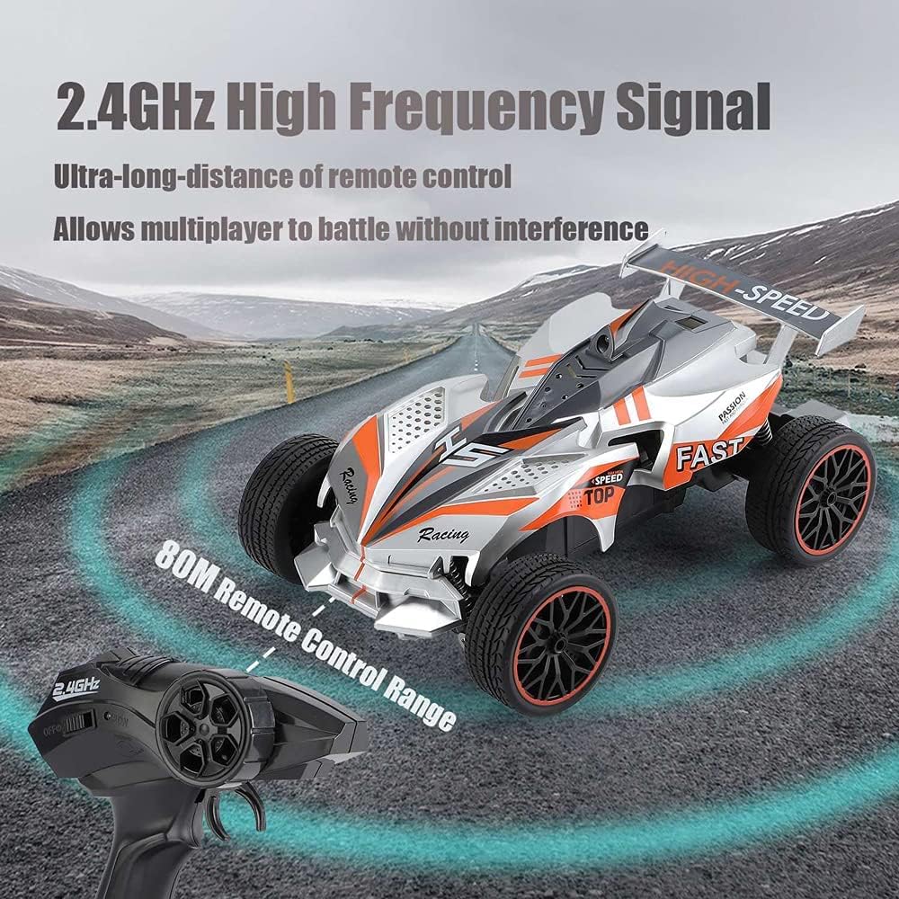 Remote Control Car- Offroad Hobby Rc Racing Car with Colorful Led Lights and Rechargeable Battery 2.4GHz High Speed Rc Cars Electric Toy Car Gift for