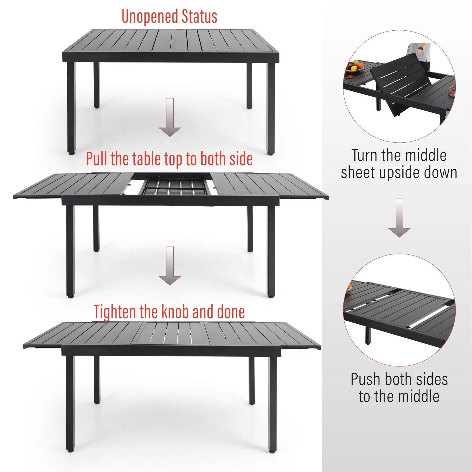 Sophia & William 9 Piece Outdoor Patio Dining Set 8 Patio Dining Swivel Chairs and Metal Expandable Dining Table