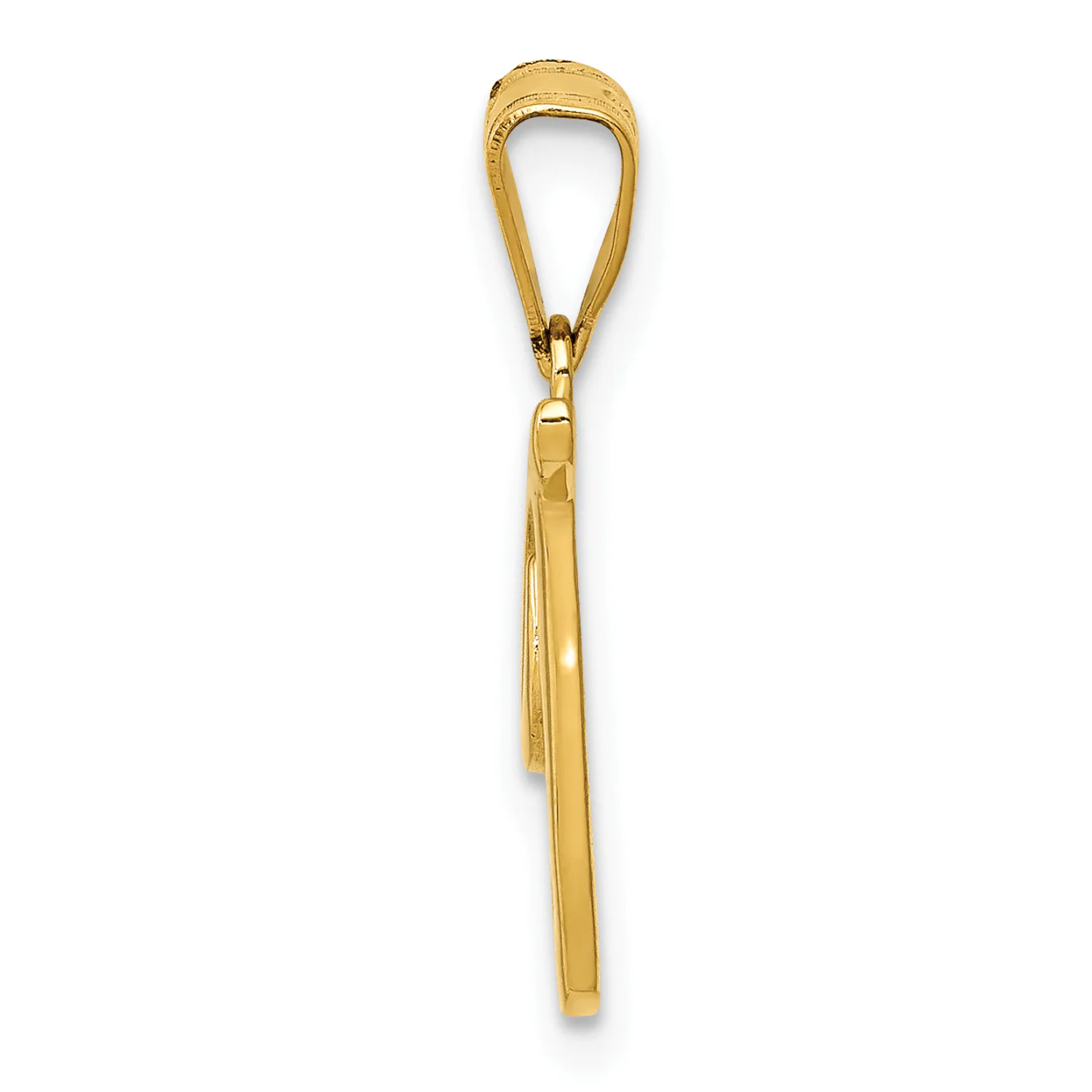 Finest Gold 14K Yellow Gold Script Letter T Initial Pendant