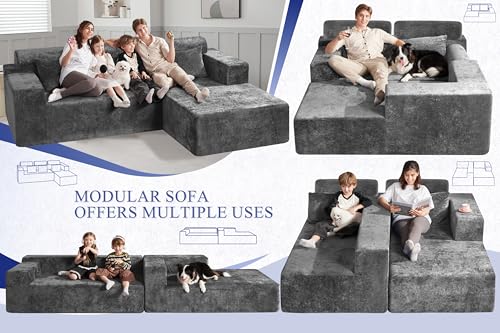 HABUTWAY 105" L-Shape Modular Sectional Sofa Couch for Living Room,No Assembly Required,Modular Comfy Sofa with Deep Seat for Living Room Bedroom