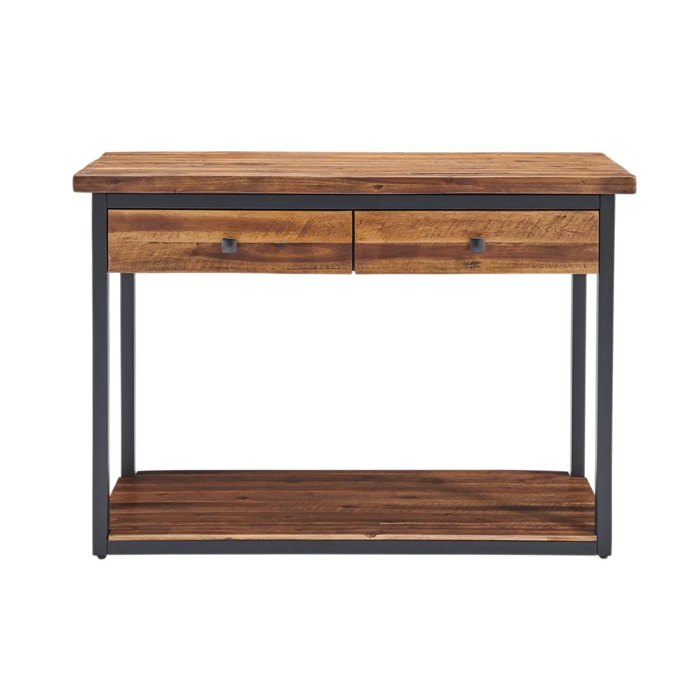 Alaterre Claremont 43"L Rustic Wood Console Table with Two Drawers and Low Shelf