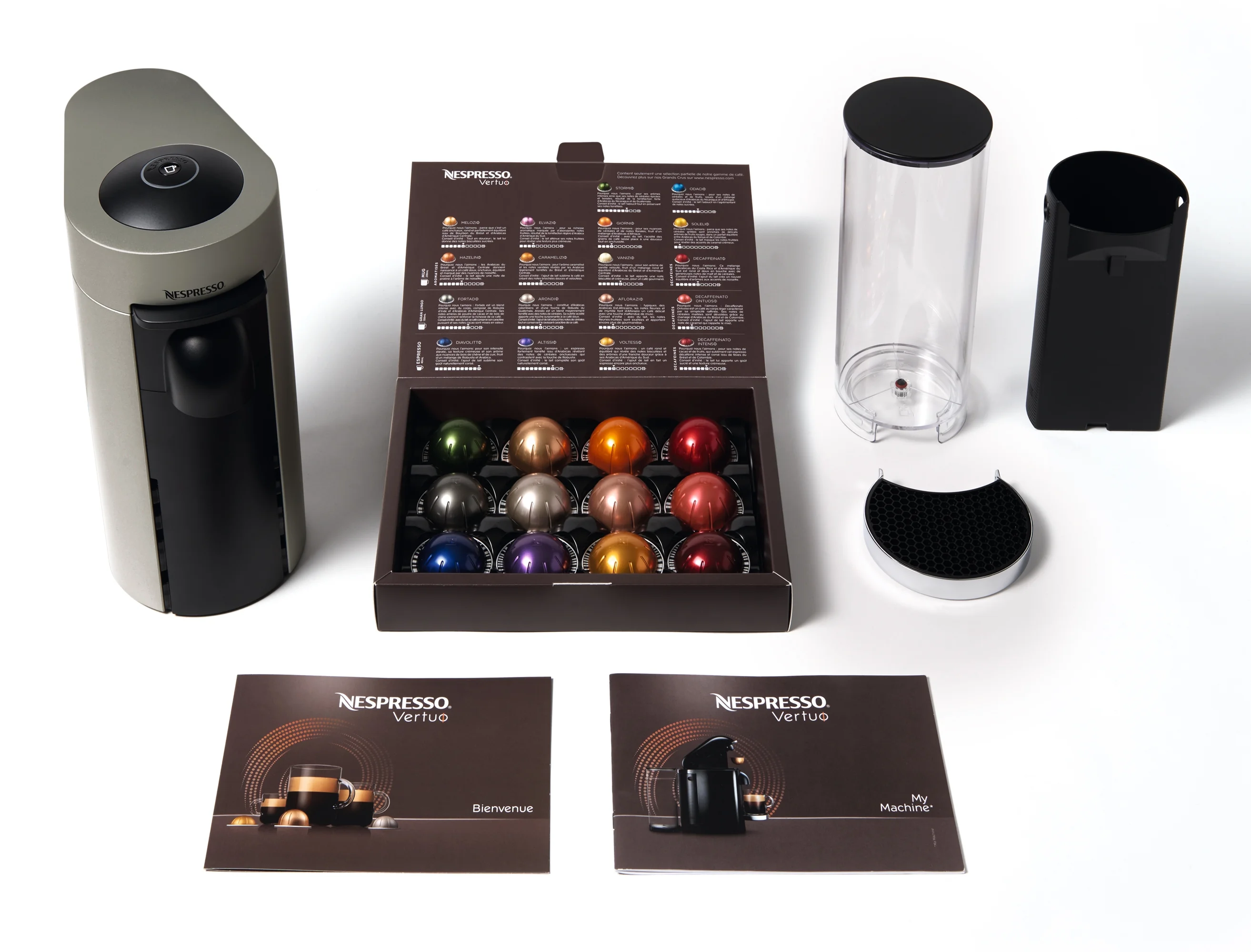 Nespresso Vertuo Plus Coffee and Espresso Machine by De'Longhi with Aerocinno, Gray