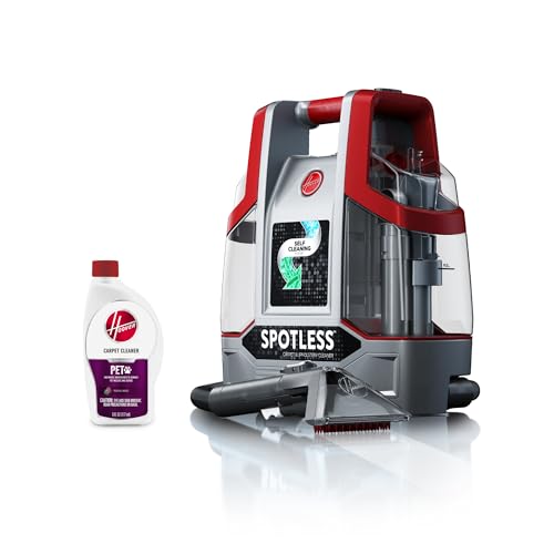 Hoover Spotless Portable Carpet + Upholstery Spot Cleaner Machine, Lightweight Shampooer Machine, Pet Stain Remover, Car and Auto Detailer