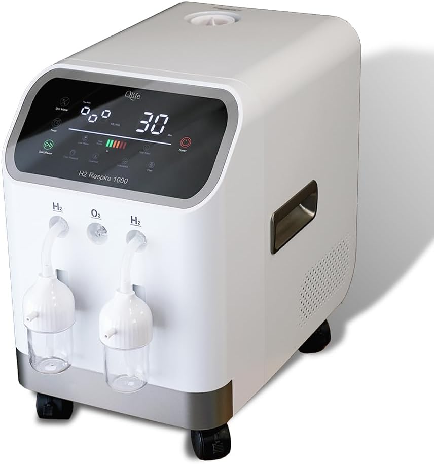 Qlife H2 Respire 1000 Clinical Molecular Pure Hydrogen & OxyHydrogen Browns Gas Inhalation System | Hydrogen Water Generator | German Electrode SPE