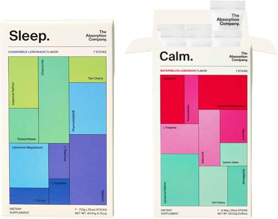 Calm Drink Mix - Supports Cortisol Regulation and Mood - Watermelon Lemonade Flavor & Sleep Aid Powder