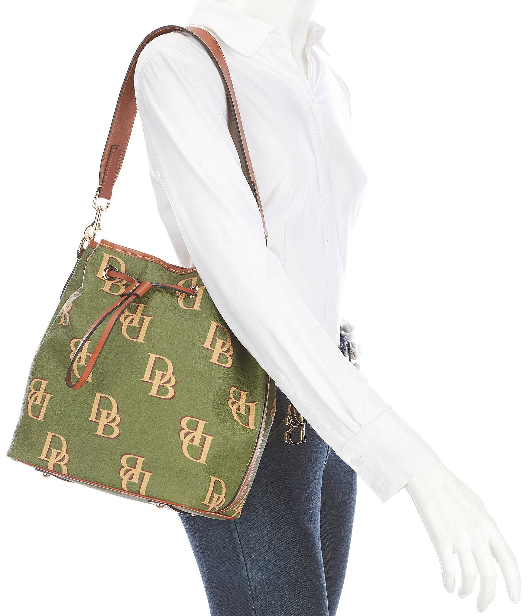 Dooney Bourke Monogrammed Collection Drawstring Bucket Bag - Avocado