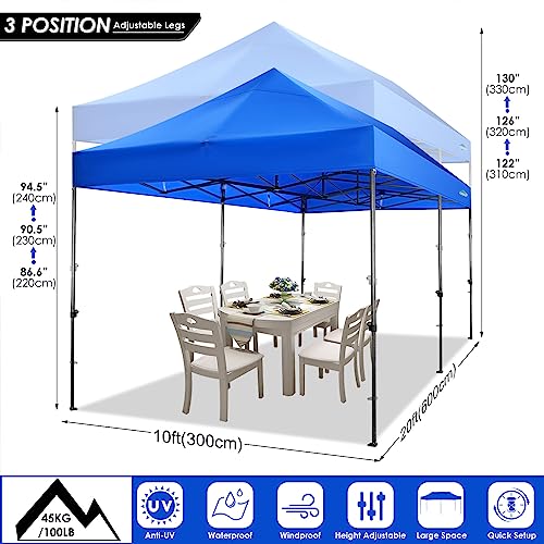 COBIZI 10x20 Heavy Duty Pop up Canopy Tent with 6 sidewalls Easy Up Commercial Outdoor Wedding Party Tents for Parties All Season Wind & Waterproof