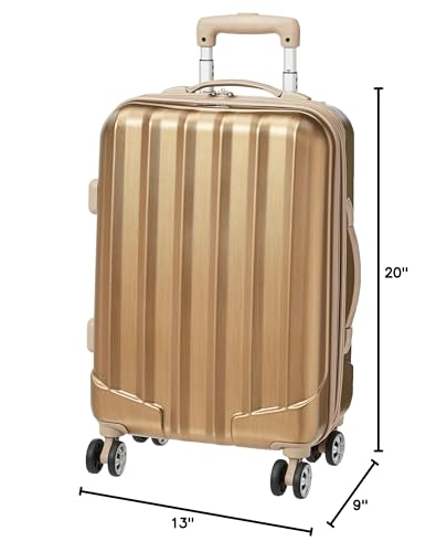 Rockland Melbourne Hardside Expandable Luggage with Spinner Wheels, 2TONENAVY, 2 Piece (20/28)