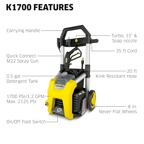 K&auml;rcher K1800PS, Electric Pressure Washer with 3 Spray Nozzles