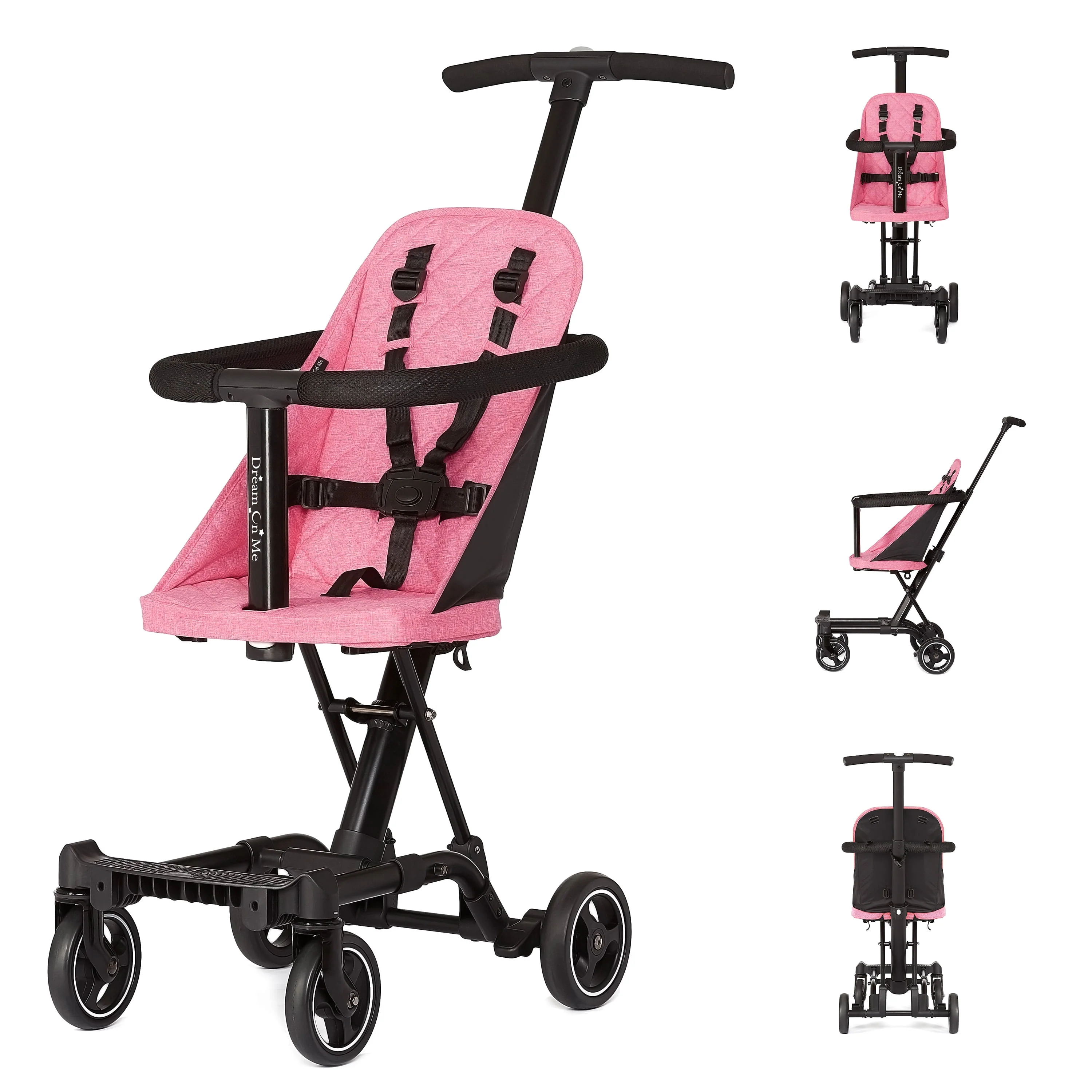 Dream On Me Coast Rider | Travel Stroller | Lightweight Stroller | Compact | Portable | Vacation Friendly Stroller, Black