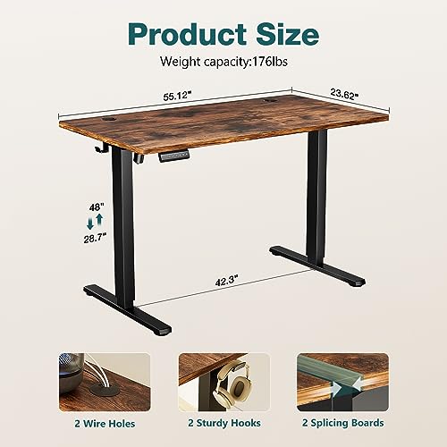Standing Desk, Adjustable Height Electric Sit Stand Up Down Computer Table