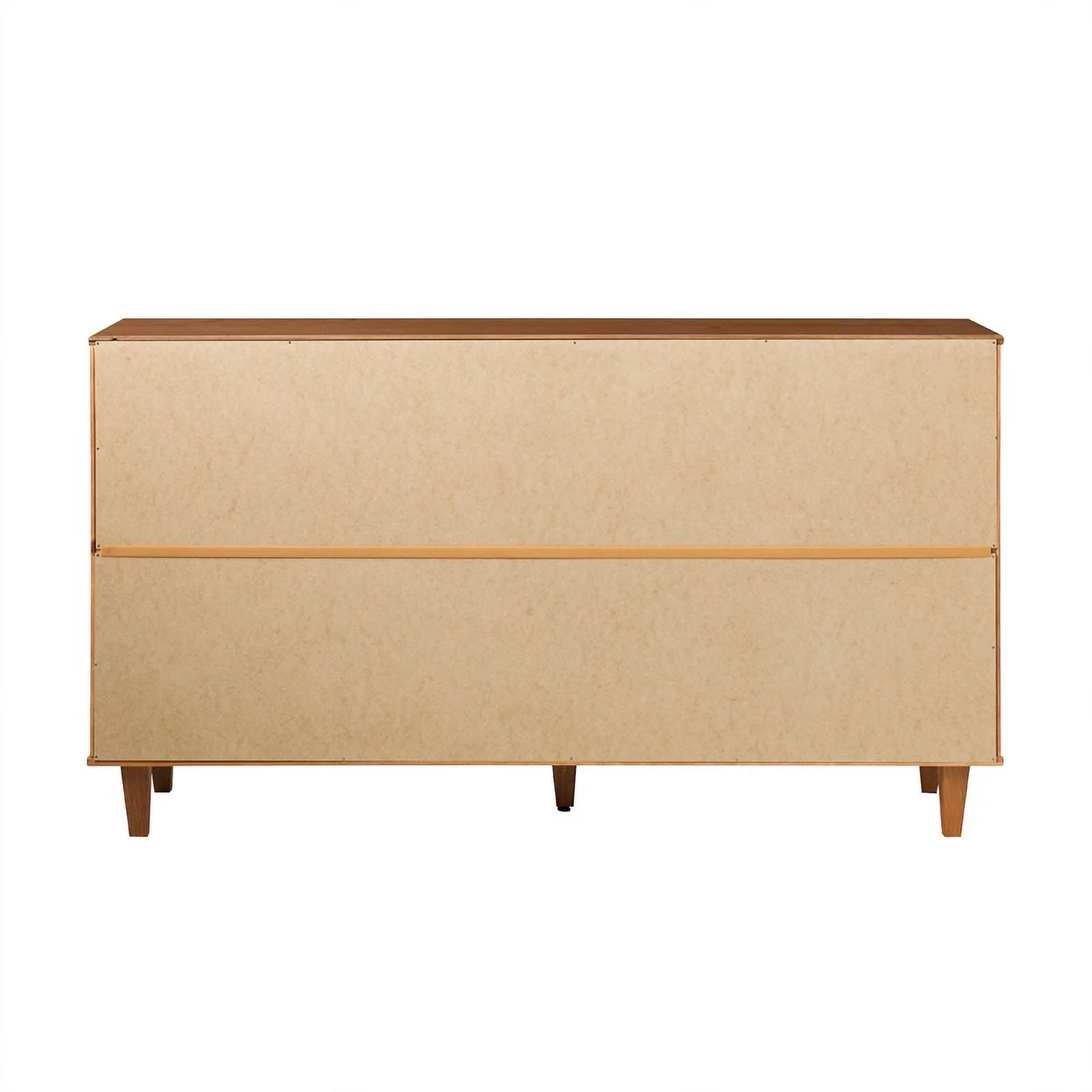 Walker Edison Modern Detailed 6-Drawer Solid Wood Dresser 60 Inch Caramel