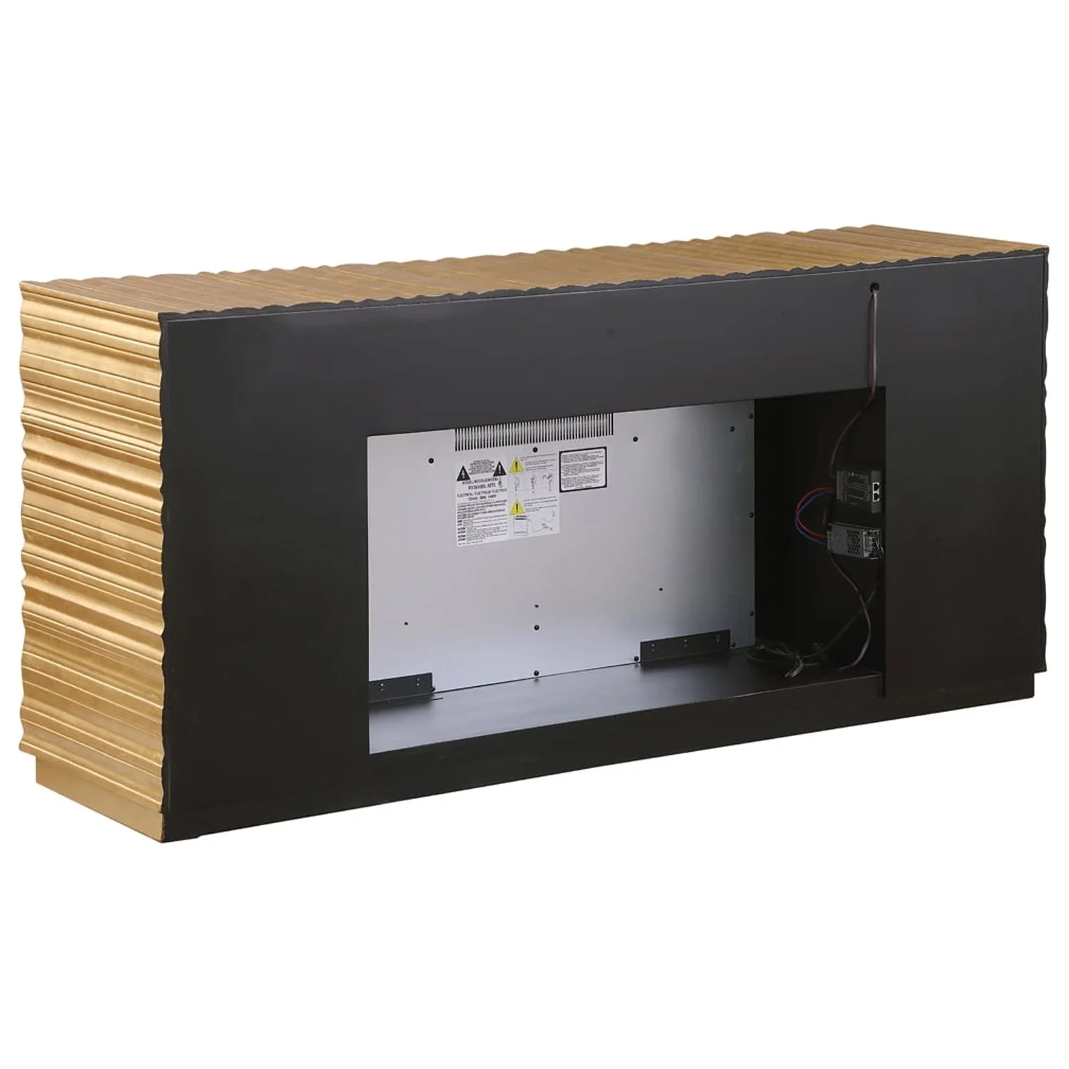 Lacy Freestanding Infrared Electric Fireplace TV Stand in Metallic Gold