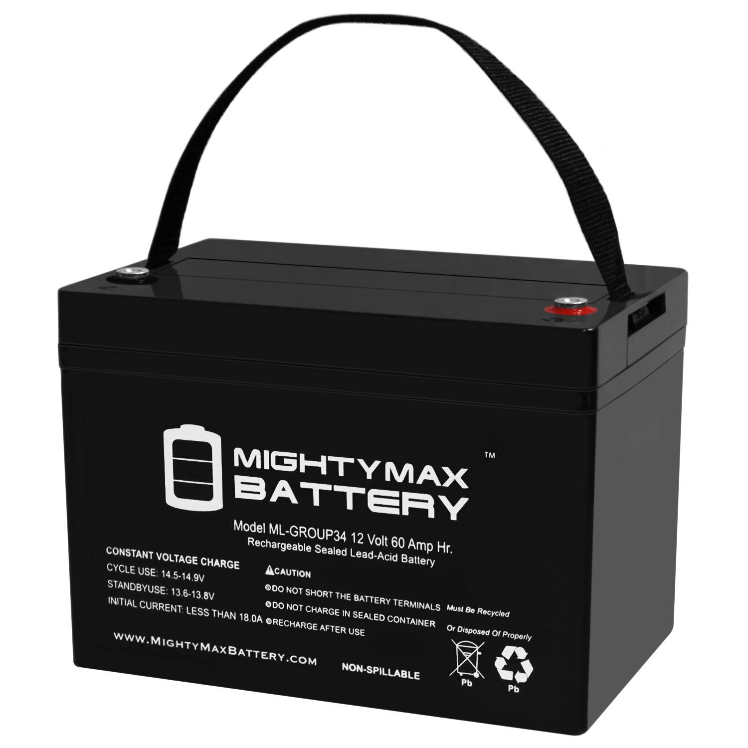 12V 60Ah Group 34 Replacement for Sealed Gel Mk Batteries