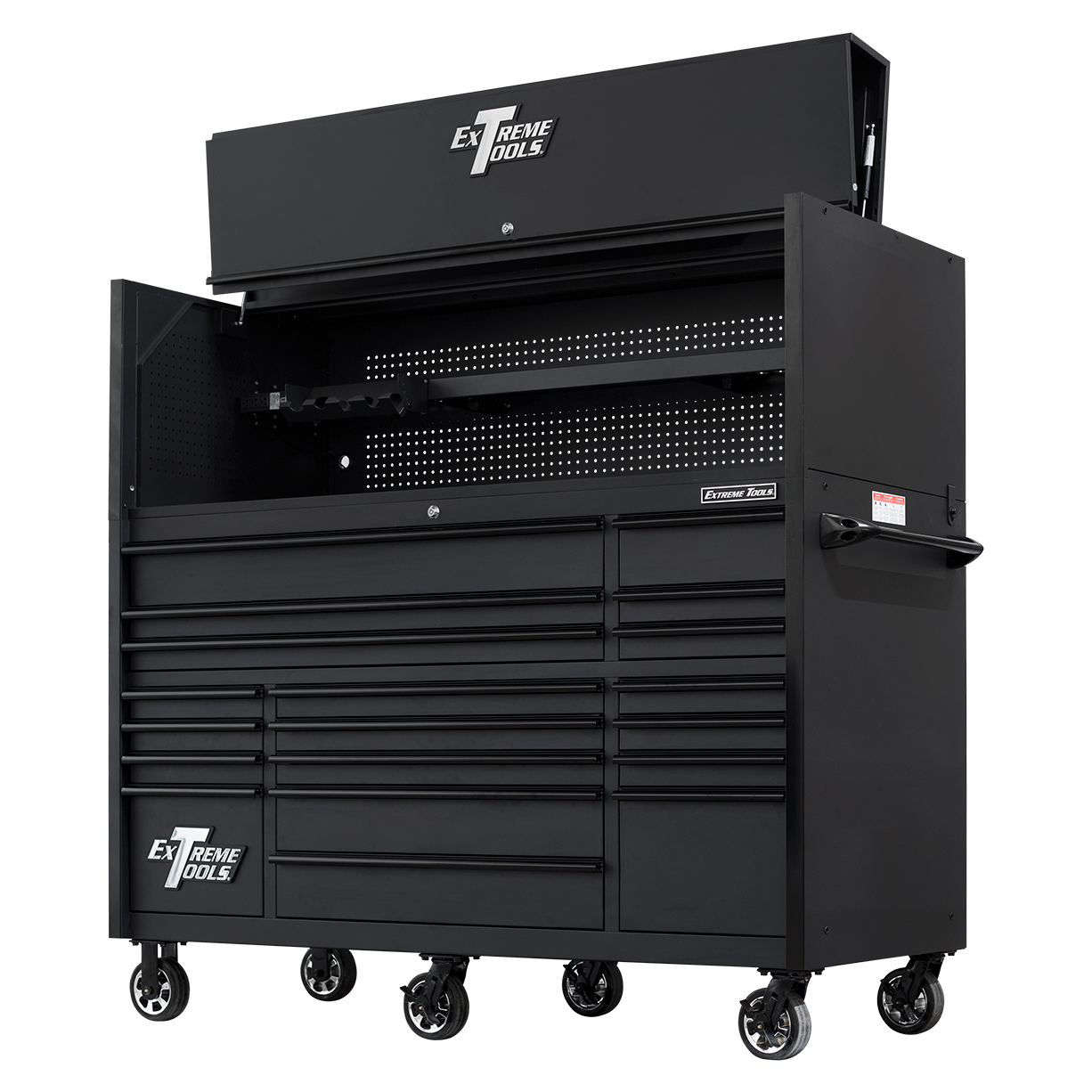 used toolboxExtreme Tools 72in. x 30in. 19 Drawers Triple Bank Roller Cabinet and Power Workstation Hutch Combo