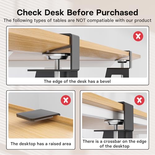 BONTEC Keyboard Tray Under Desk, Pull Out Keyboard & Mouse Tray with C-clamp