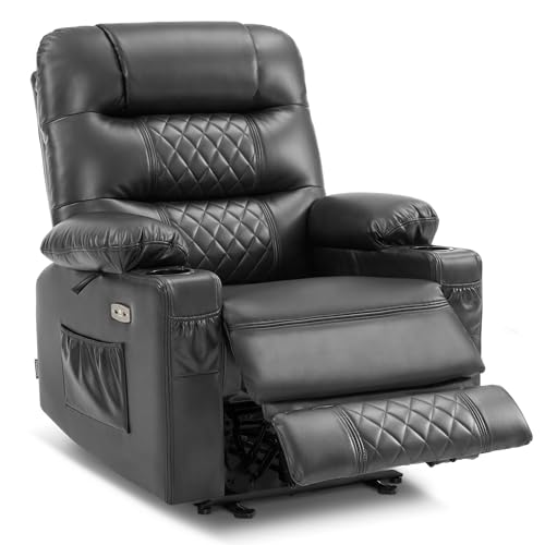 MCombo Zero Gravity Power Recliner Chair with Heat and Vibration Massage, Reclining Chair with USB Ports, Cup Holders for Living Room