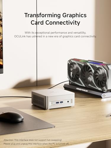 MINISFORUM UM880 Plus Mini PC with AMD Ryzen 7 8845HS(8C/16T, up to 5.1GHz),Mini Computer Radeon 780M Graphics 1TB PCIe4.0 SSD 32GB DDR5,OCuLink