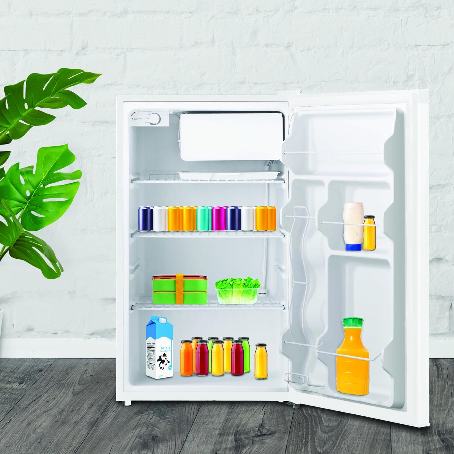 Keystone Energy Star 4.4-Cu. Ft. Single-Door Small Refrigerator with Freezer Compartment, Compact Drink and Snack Mini Fridge for Dorm Room, Bedroom