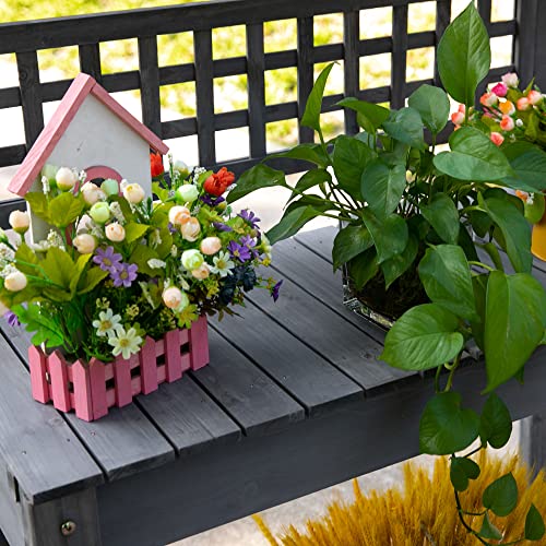 Outsunny Outdoor Potting Bench Table, Wooden Workstation with Sliding Tabletop, Storage Shelf and Dry Sink, for Greenhouse, Garden, Patio, Brown