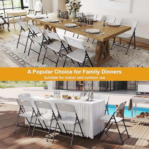 6 Pack Folding Chairs, 700lbs Capacity Heavy Duty Folding Chair with Reinfoced Steel Frame for Indoor/Outdoor Use