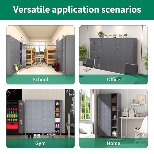 Metal Locker 3 Doors Storage Lockers for Employee,72" Tall Locker with Shelves and Hooks Steel Sports Locker for Office School Office Gym Home Garage