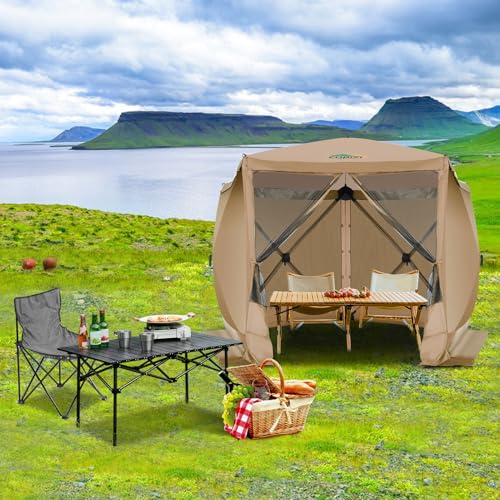 COBIZI 12x12ft Pop up Gazebo Screen Tent Screen House for Camping, Camping Outdoor Screened Gazebo, Canopy Tent