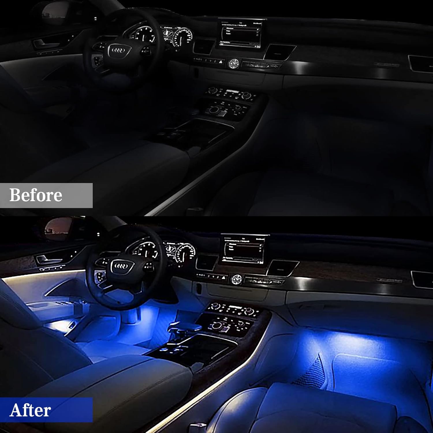 Interior Car Lights, WEBUPAR Car Accessories 10 in 1 Car LED Strip Lights with APP Control, 236 inches Fiber Optic
