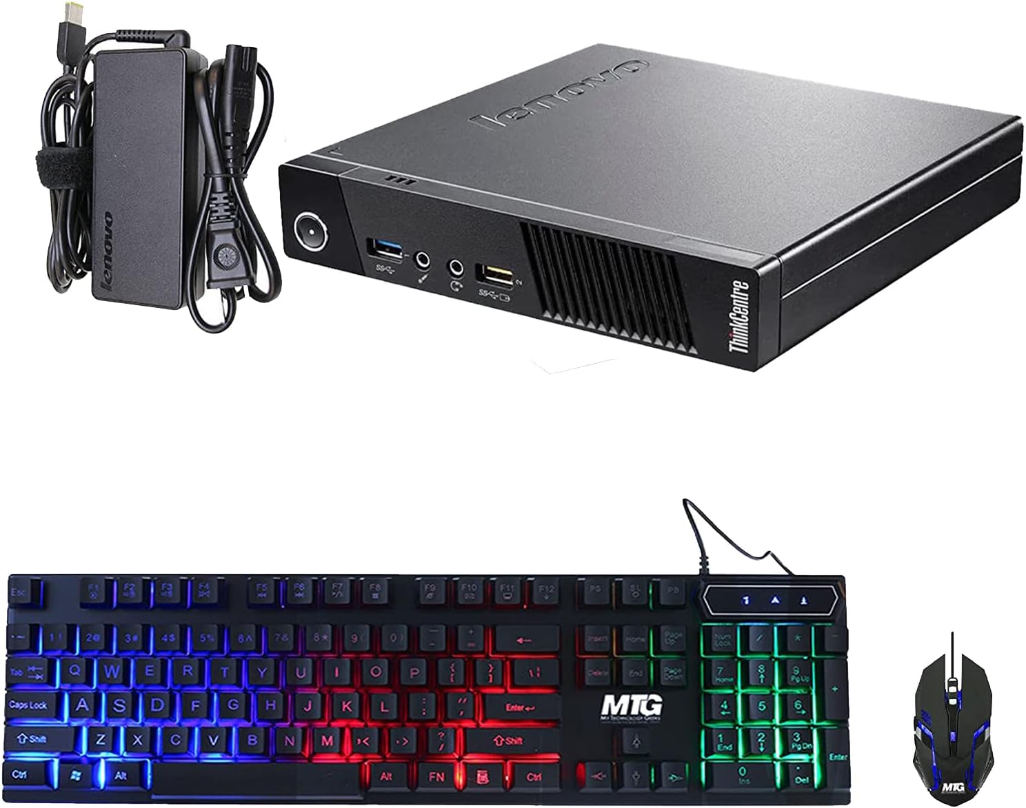 Lenovo ThinkCentre M73 Tiny Intel Core i3 4th Gen 2.9GHz Desktop, 8GB RAM, 256GB SSD, MTG New 22 Inch LED Monitor, RGB Speaker and Keyboard Mouse