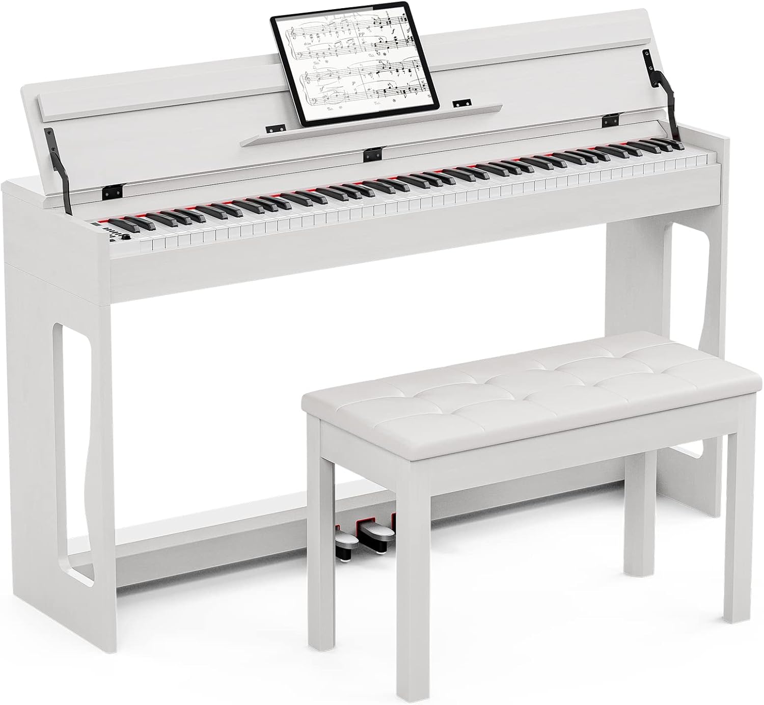UMOMO UMP-712 88 Key Weighted Keyboard Piano with Duet Piano Bench