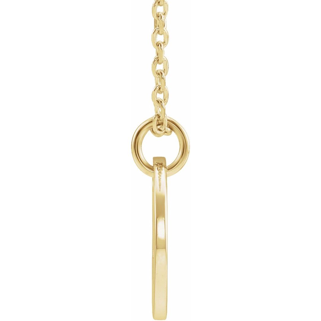 14k Yellow Gold Letter Name Personalized Monogram Initial a 10mm 16 18 Inch Polished Initial Dangle Necklace Jewelry Gif