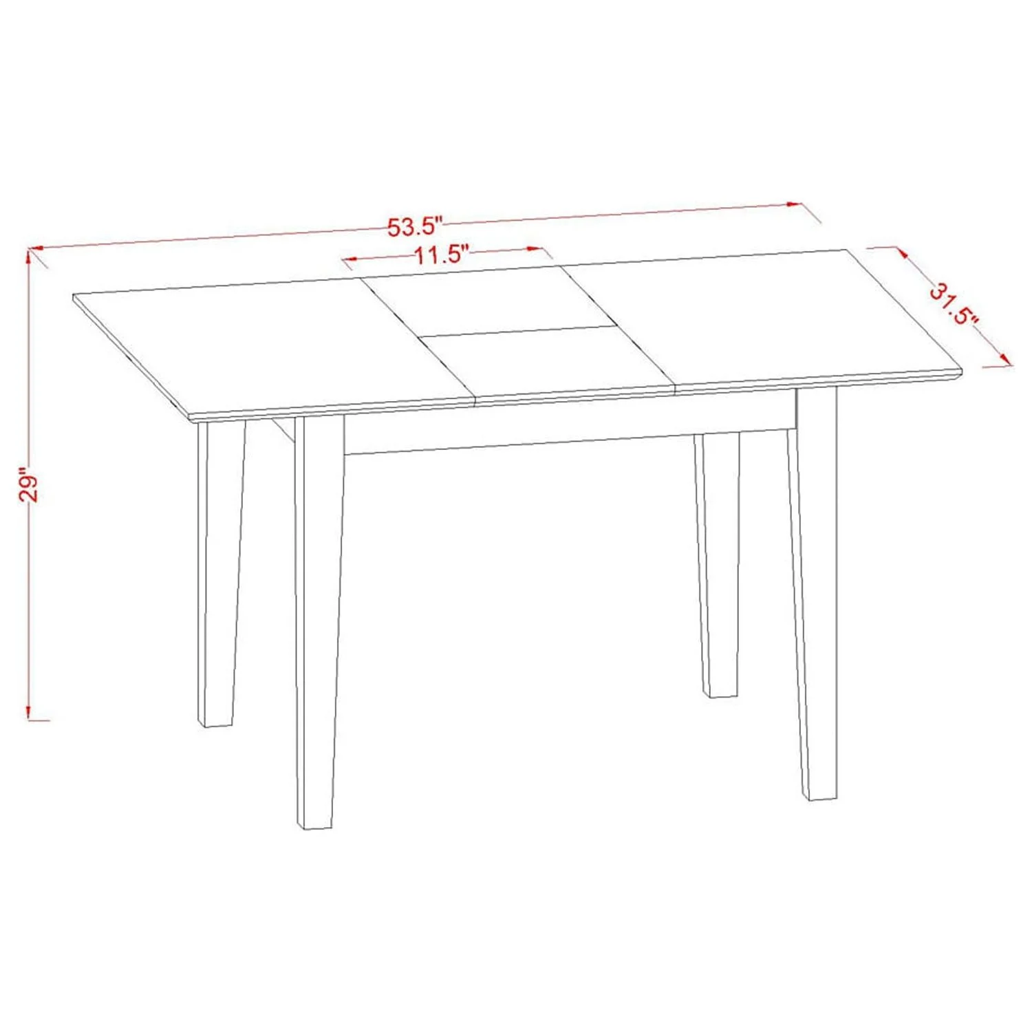 East West Furniture  Norfolk Kitchen Dinette Table & 4 Chairs with Wood Seat, Oak