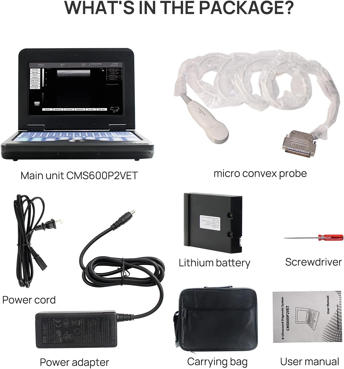 CONTEC USA Veterinary Laptop Machine Ultrasound Scanner Newest Horse/Equine/Cow/Sheep use (Convex & Rectal Linear Probe)