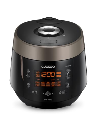 CUCKOO CRP-P0609S 6-Cup (Uncooked) / 12-Cup (Cooked) High Pressure Rice Cooker & Warmer with Nonstick Inner Pot, 12 Menu Options, Fuzzy Logic Tech