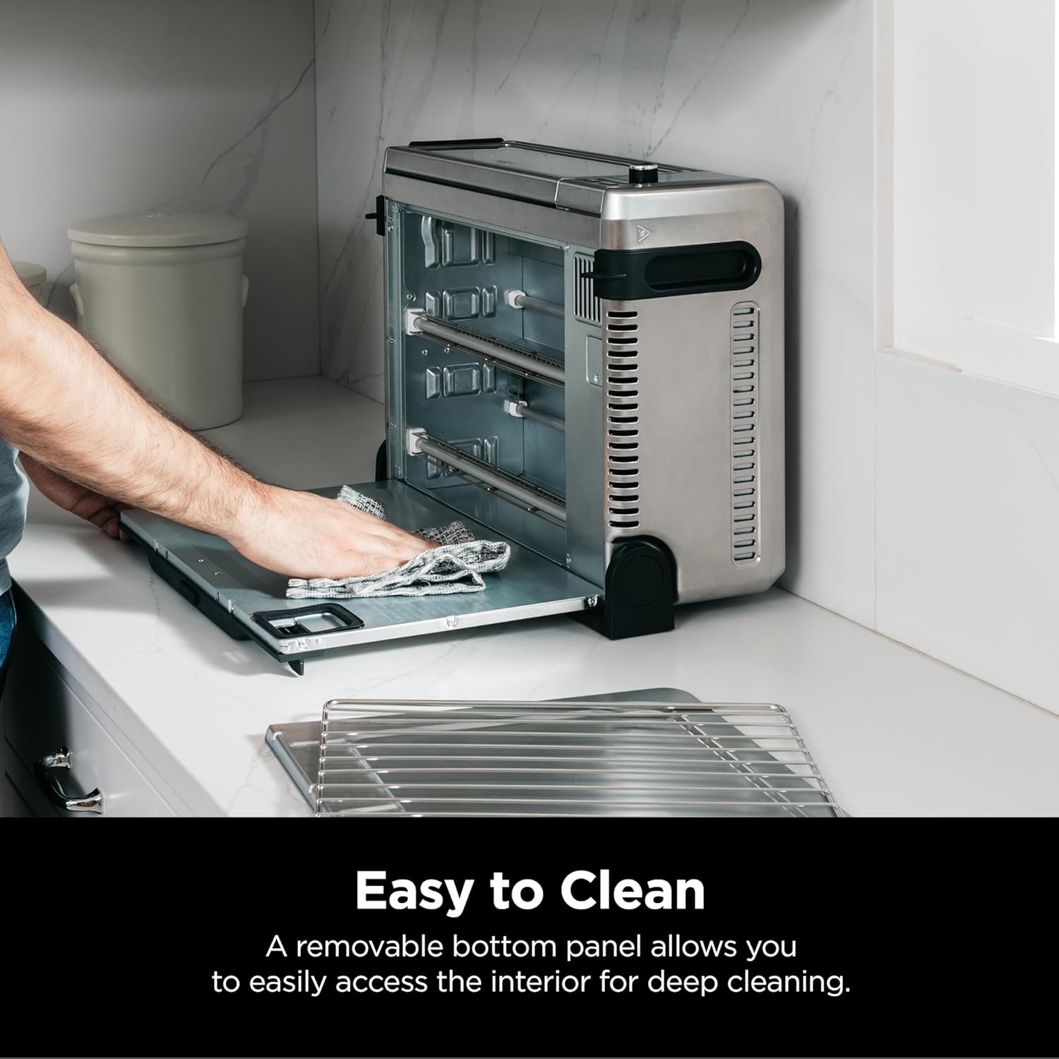 Ninja SP101 Digital Air Fry Countertop Oven with 8-in-1 Functionality, Flip Up & Away Capability for Storage Space, with Air Fry Basket